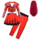 thumbnail image 3 of Disfraz infantil de The Rise of Red para niñas, disfraz de D-Descendants Red Cosplay, disfraz infantil de fantasía para Halloween, peluca, vestido de fiesta elegante, 3 of 5