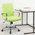 thumbnail image 2 of Flash Furniture Mid-Back Green Vinyl Executive Swivel Office Chair with Chrome Base and Arms, 2 of 12