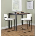 thumbnail image 3 of Fuji High Back Counter Stools for Kitchen Counter, Counter Height Chairs, Bar Stools Set of 3 with Backs, Counter Stools Set of 3 Black, Bar Stools Set of 3 Counter Height (White Velvet), 3 of 6