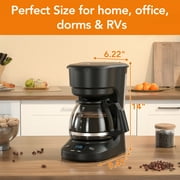 KNDKO 5-Cup Coffee Maker, 700W Quick-Heating Coffee Machine with 2-Hours Keep Warm & Timing Function, Glass Carafe(0.75L)