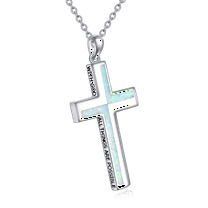 Cross Necklace for Women Sterling Silver Philippians 4:13 I Can Do All The Things Inspirational Necklace Jewelry Birthday Christian Graduation Gifts