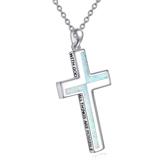 Cross Necklace for Women Sterling Silver Philippians 4:13 I Can Do All The Things Inspirational Necklace Jewelry Birthday Christian Graduation Gifts