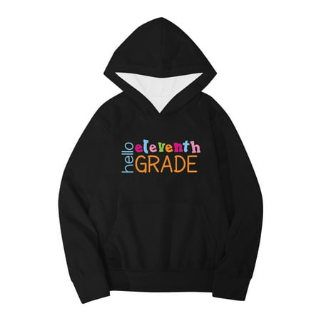 

Kids Boys Girls Autumn WInter School Season Eleventh Grade Letter Printed Long Sleeve Hoodie Warm and Comfortable Tops Children s Clothing Cool Hoodies for Boys Teenagers Clothes Zip up Hoodie for
