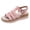 Pink, variant on Rokment Womens Roman Platform Gladiator Sandals Beach Trendy Casual Suede Open Toe Buckles Chunky Wedge Fisherman Dress Heels Comfortable Walking Shoes Summer Beige Size 6
