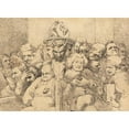 thumbnail image 2 of John Hamilton Mortimer 14x11 Gold Ornate Wood Frame and Double Matted Museum Art Print Titled - Literary Characters Assembled Around the Medallion of Shakespeare (1776), 2 of 4