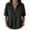 Black, variant on Womens Tops Short Sleeve V Neck Shirts Casual Loose Fit Shirt Collarless Zip Front For Relaxed Flowy Basic Shirts S-XXL