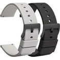 thumbnail image 1 of HAHDAXIA 2PCS Silicone Watch Strap 20mm Quick Release - Black Soft Rubber Watch Band Replacement - Waterproof Military Style Watch Strap for Men Ladies - for Smart watch Strap Clasp Buckle, 1 of 7