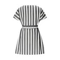 thumbnail image 5 of Efsteb Casual Dresses for Women Striped V Neck Short Sleeve Summer Mini Dress Button Up Short Dress （Gray，M）, 5 of 8