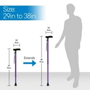 RMS Walking Cane - Adjustable Walking Stick - Lightweight Aluminum Offset Cane with Ergonomic Handle and Wrist Strap - (Lavender)