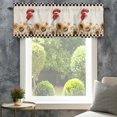 thumbnail image 4 of Sunflowers Rooster Farmhouse Short Window Curtain Valances, Farmhouse Vintage Beige Burlap Plaid Rod Pocket Kitchen Valances for Living Room Bedroom Bathroom Cafe 54" x 18", 4 of 8