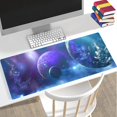thumbnail image 2 of Extended Gaming Mouse Pad Blue Planet, Large Mousepad with Soft Cloth for Laptop, Starry Landscape Non-Slip Rubber Base Waterproof Keyboard Pad, Desk Mat for Gamer Office, 31.5 x 11.8 Inch BDZXSE010, 2 of 6