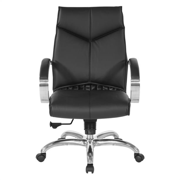 Deluxe Mid Back Black Executive Leather Office Chair