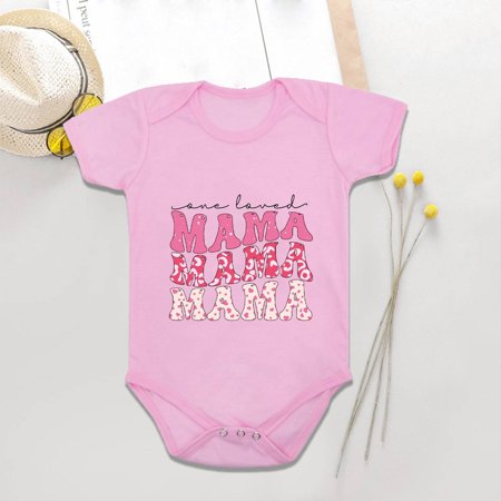 

Simplmasygenix Mothers Day Gifts Baby Romper Toddler Baby Boys Girl Comfortable Mother s Day Print Short Sleeve Romper Jumpsuit