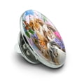 thumbnail image 2 of Rabbits Bunnies Hampster Backyard Flower Selfie Metal 0.75" Lapel Hat Pin Tie Tack Pinback, 2 of 5