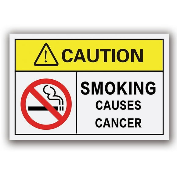 Señal de advertencia: «Fumar causa cáncer» (PVC, 13 x 8,6 cm)