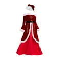 thumbnail image 1 of Conjunto de disfraz de Papá Noel Salvador vestido cinturón sombrero L, 1 of 10