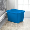 thumbnail image 3 of Sterilite 18 Gallon Tote, Plastic Storage Bin with Snap-on Lid, Bright Blue, 3 of 6