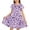 Purple, variant on Trendfront Girls Dress Crew Neck Short Sleeve Cartoon Print Casual Summer Party Princess Gown 4-14 Years