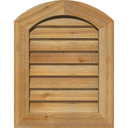 

16 W x 30 H Arch Top Gable Vent (21 W x 35 H Frame Size): Unfinished Non-Functional Rough Sawn Western Red Cedar Gable Vent w/ Decorative Face Frame