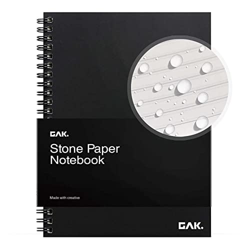 Cuaderno de piedra GAK 7.20'x10.11' 50 hojas impermeable negro