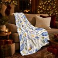 thumbnail image 3 of Blue White Teaware Lavender Lemon Botanical, Playful Food Art Scene, Warm Flannel Blanket for Living Room and Reading Nook, Art Lovers Friendship Gift, Playful Home Decor, 3 of 9
