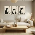 thumbnail image 4 of 3Pcs Framed Black Cat Japanese Zen Ink Style Cute Funny Animal Wall Art Decor Canvas Print Picture Poster Gallery Bathroom Bedroom Living Room Officech Ready to Hang, 4 of 6