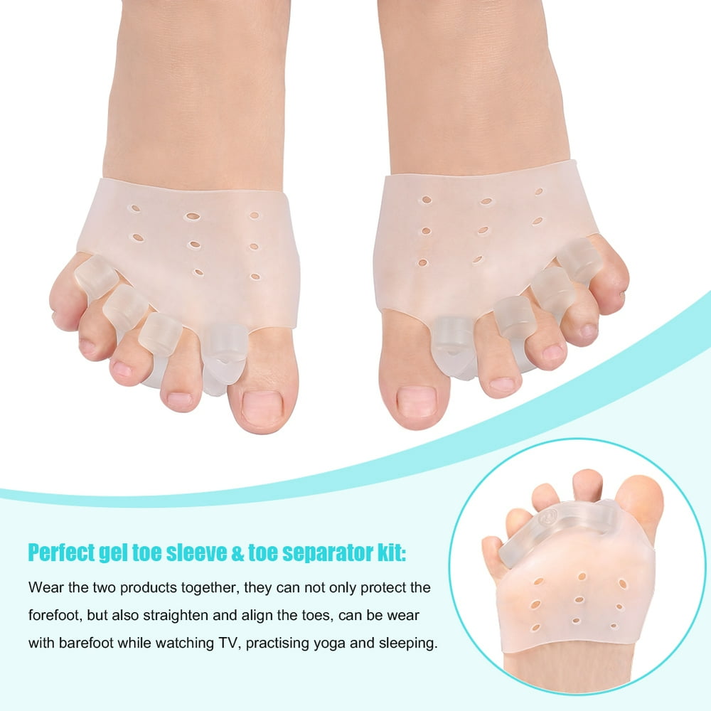 Gel Toe Separators & Bunion Corrector with Metatarsal Pads Forefoot