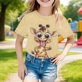 thumbnail image 2 of BOOMNY Girls Short Sleeve T Shirts Graphic T-Shirts Loose Tee Tops, Sizes 1-2 Years, 2 of 4