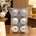 thumbnail image 4 of QISIWOLE Christmas Ball Ornaments Set of 6, Silver Shatterproof Lightweight Tree Balls, 2.36 x 2.36 in Plastic Ornament Set, for Christmas Tree Wreath Garland and Holiday Party Decor, 4 of 6