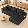 thumbnail image 2 of 108" Boneless Sofa for Living Room, Neche Modern L-Shaped Corduroy Sectional, Modular Cloud Couch with Deep Seating Upholstered Sofa, Oversized,No Assembly, Black, 2 of 13