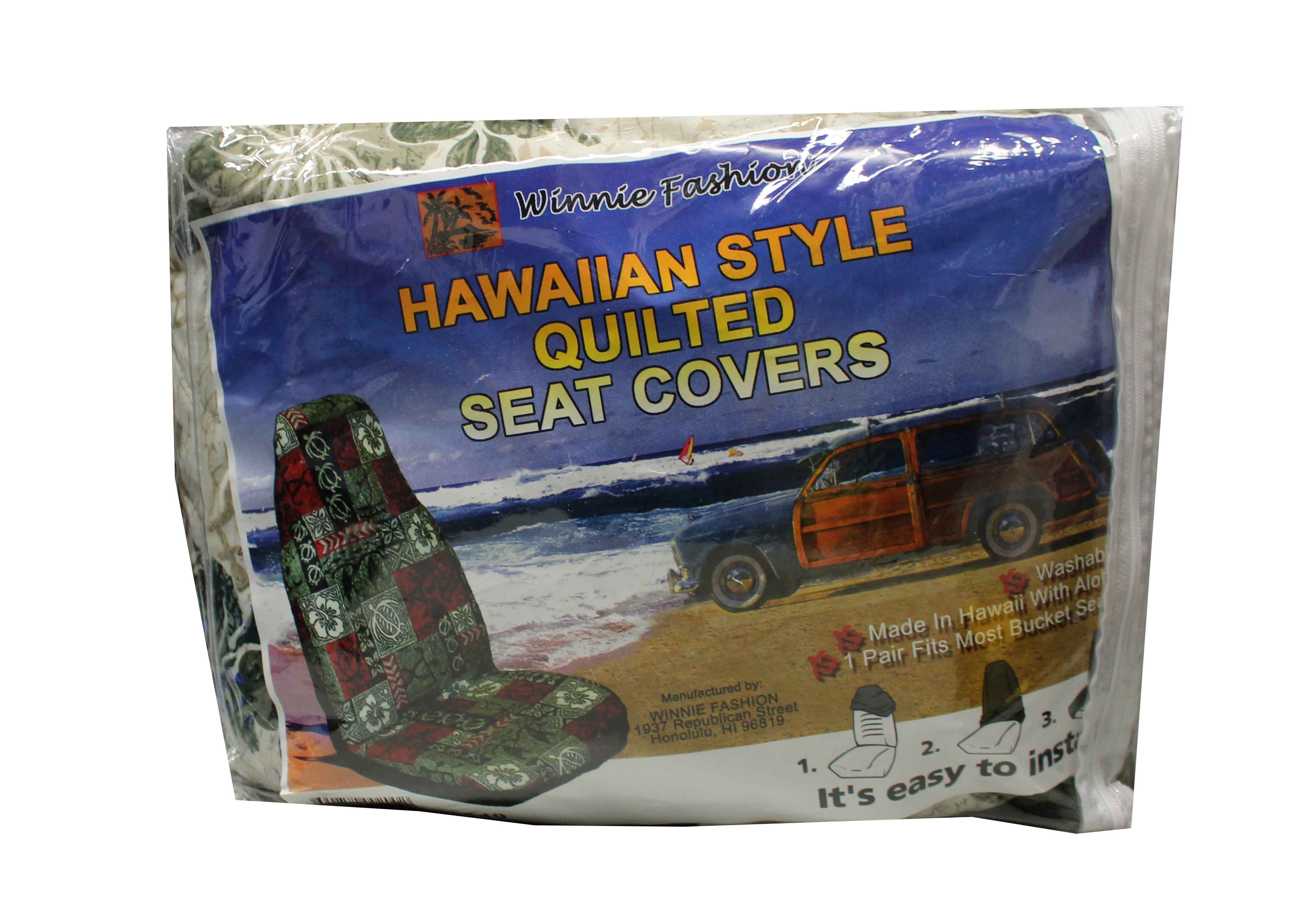 Aloha Honu Gray, Regular No Customization Winnie Fashion Hawaiian Car Seat Covers 