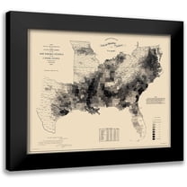 Hergesheimer 24x20 Black Modern Framed Museum Art Print Titled - Slave Population Southern States
