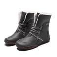 thumbnail image 1 of Zapatos de mujer Punta redonda Tacones bajos Cómodos Cálidos Casuales Gruesos Fleece Cordones Botines de nieve, 1 of 4