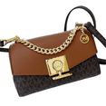 thumbnail image 4 of Michael Kors Lita Small Two Tone Logo Leather Crossbody Bag Brown MK, 4 of 4