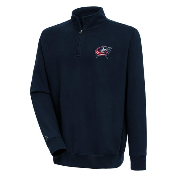 Men's Antigua Navy Columbus Blue Jackets Victory Quarter-Zip Pullover Top