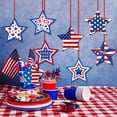 thumbnail image 4 of 8 Pcs Paper Hanging Ornaments Party Decorations - Independence Day Wall Door Hanging Ornaments - Red White Blue Stars , Indoor Outdoor Celebration Decor, 4 of 8