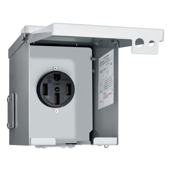 Briidea 50 Amp RV Power Plug Steel Outlet Box, 125/250 Volt NEMA 14-50R RV Receptacle