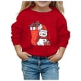 thumbnail image 2 of Boys Sweatshirts Kids Christmas Snowflake Hoodless Long Sleeve Pullover Red 8-9 Years, 2 of 4