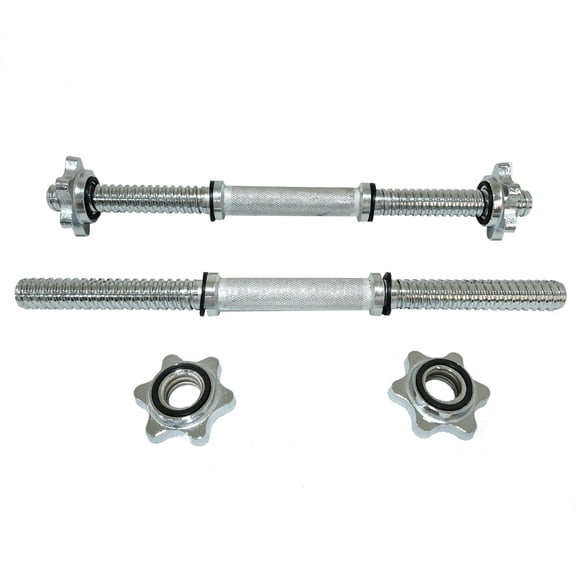 2 Pack Adjustable Dumbbell Bars Handles 16'' long with Collars