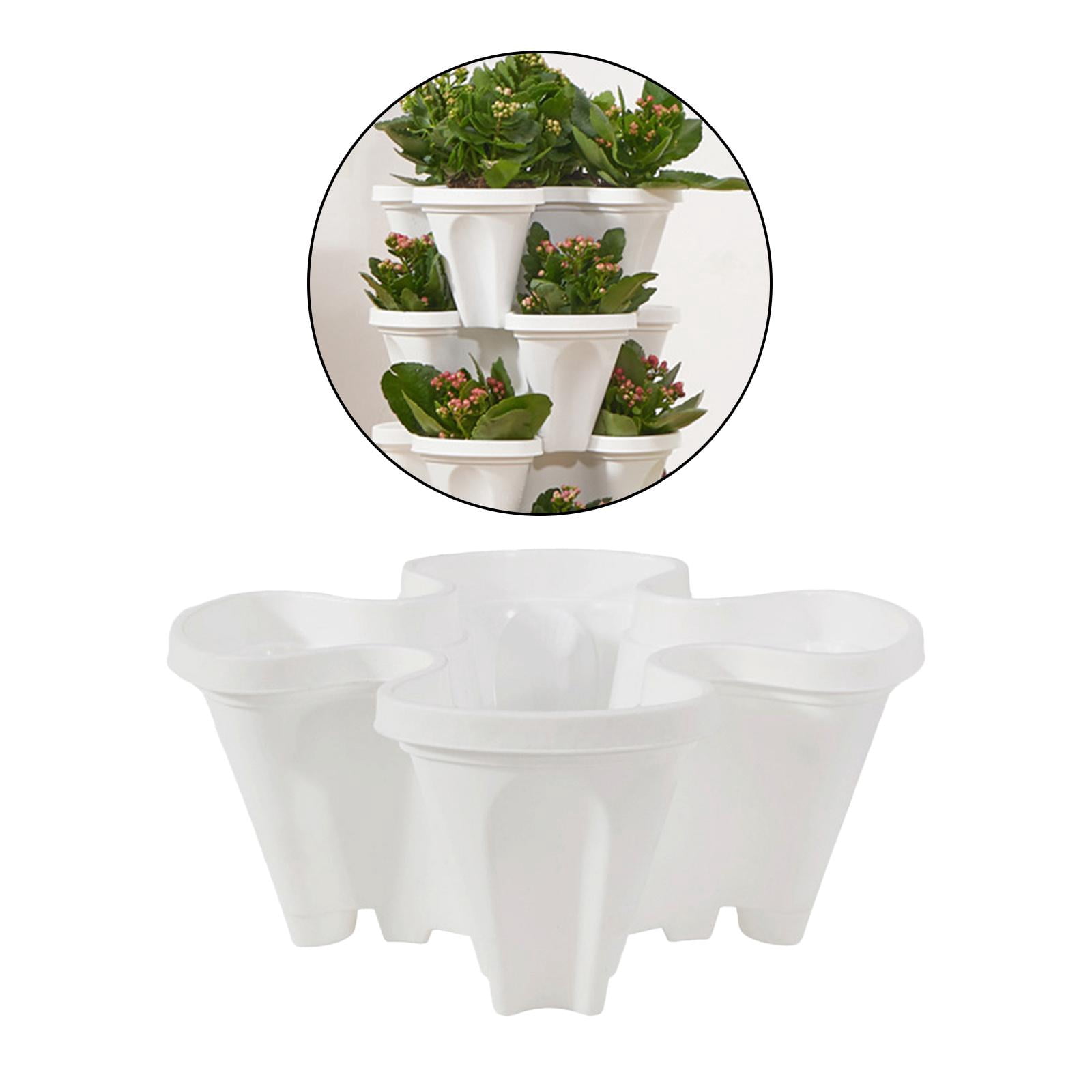 Nishiyuenyi 2Pcs Stackable Vertical Gardening Planter Vegetables Flower Pot for Flowers