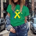 thumbnail image 1 of UANWENN T-Shirts Décontractés pour Femmes avec Imprimé Ruban de Sensibilisation au Cancer, Manches Courtes, Col Rond, Style de Base pour le Quotidien, T-Shirts Surdimensionnés pour Femmes, Haut Athlétique à Manches Courtes, Haut Femme Ample Femmes, 1 of 4