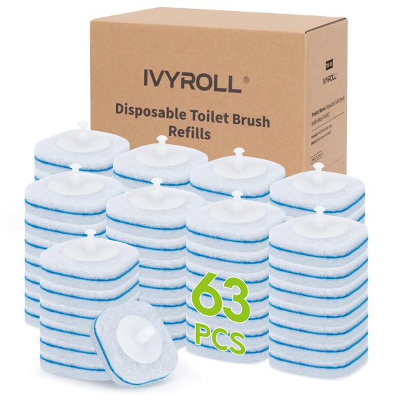 Recambios desechables para cepillo de inodoro IVYROLL, 63 unidades