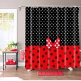 thumbnail image 3 of Cute Cartoon Shower Curtain Black and Red Bow Children Cartoons Kids Shower Curtain Sets Waterproof Polyester Fabric Bathroom Curtains with 12 Hooks, 72 x 72 Inches, 3 of 6