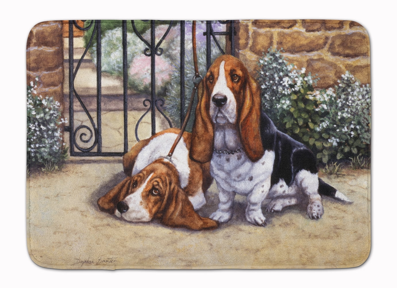 Basset Hound At The Gate Machine Washable Memory Foam Mat Walmart Com Walmart Com
