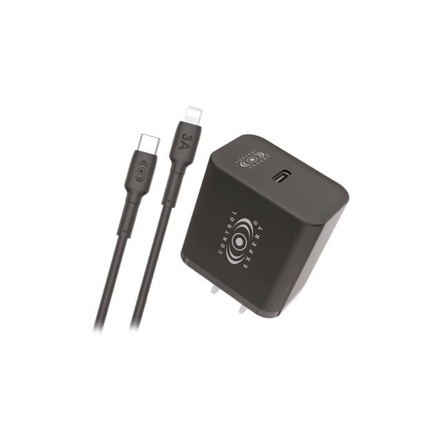 Cargador Compatible Con iPhone Cable Tipo C Carga Rápida 20w Color Negro