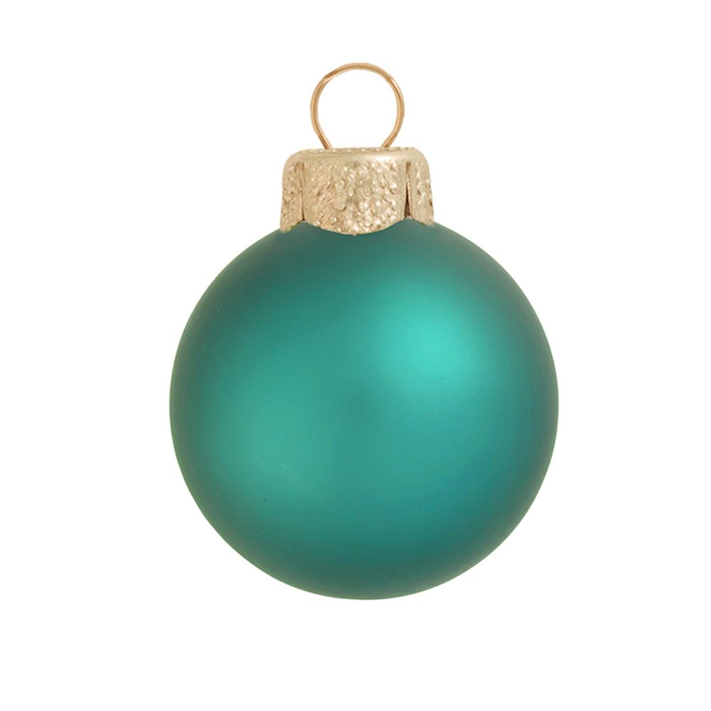 Matte Turquoise Blue Glass Ball Christmas Ornament 7" (180mm)