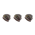 thumbnail image 1 of Maytalsory Bonnet Ethnique Style Hijab Imprimé Floral Coloré Turban Réglable Protection des Oreilles Accessoires de Style Bonnet Noir Floral 3Set, 1 of 6