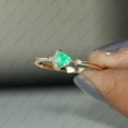 thumbnail image 3 of Triangle Shape Emerald & Cubic Zirconia Ring, 925 Sterling Silver Trillian Cut Emerald Cluster Ring Engagement Ring,, 3 of 5