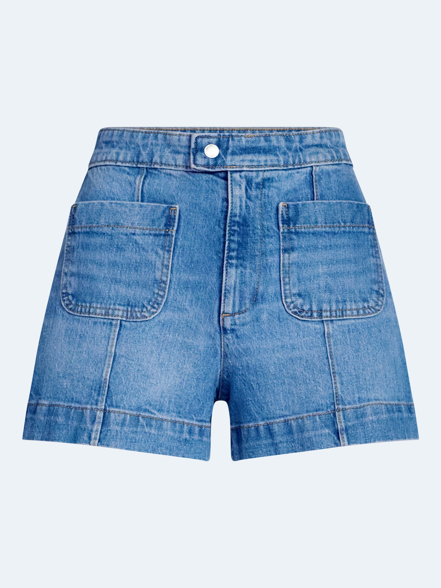 Free Assembly Women's Patch Pocket Denim Shorts, 3" Inseam, Sizes 0-18