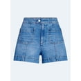 thumbnail image 5 of Free Assembly Women's Patch Pocket Denim Shorts, 3" Inseam, Sizes 0-18, 5 of 5